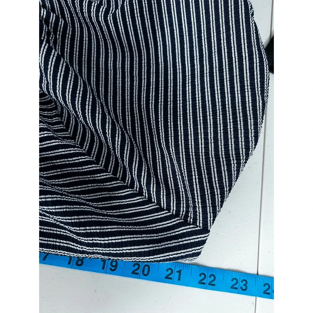 Madewell Texture & Thread Striped Puff Sleeve Square Neck Top Women's Size Small